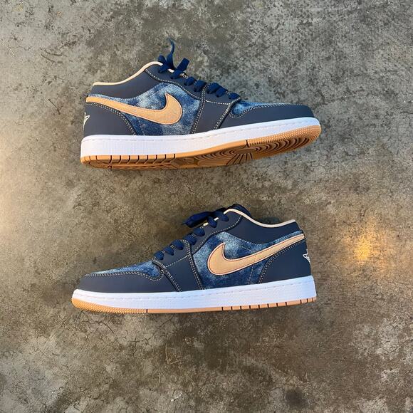 Nike Air Jordan 1 Low Washed Denim SE Navy Gum 10 - Picture 5 of 8